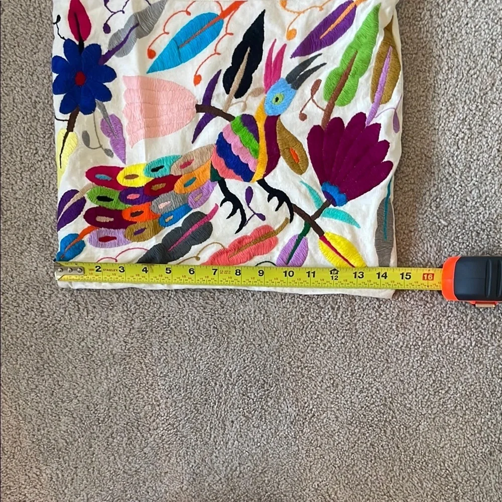 Handmade Mexican Colorful Embroidered Tote Bag
